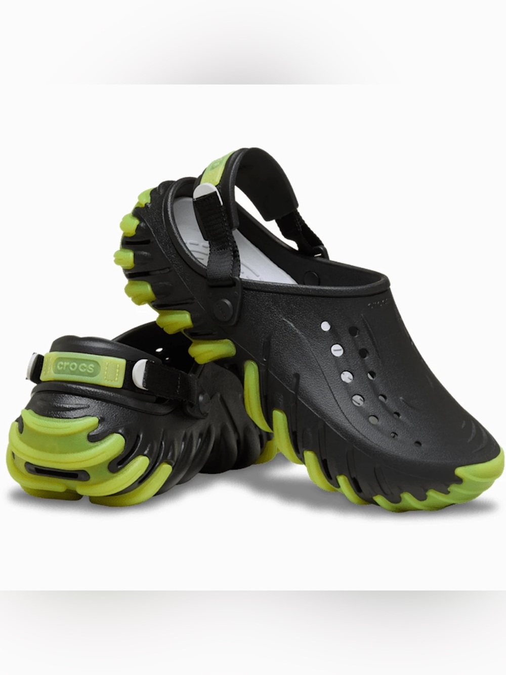 Crocs Echo Icy Ro Clog Men's  Black/Green Slip-On 211458-001